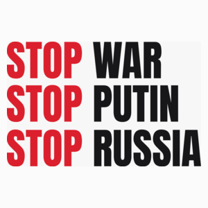 Stop War Stop Putin Stop Russia - Poduszka Biała