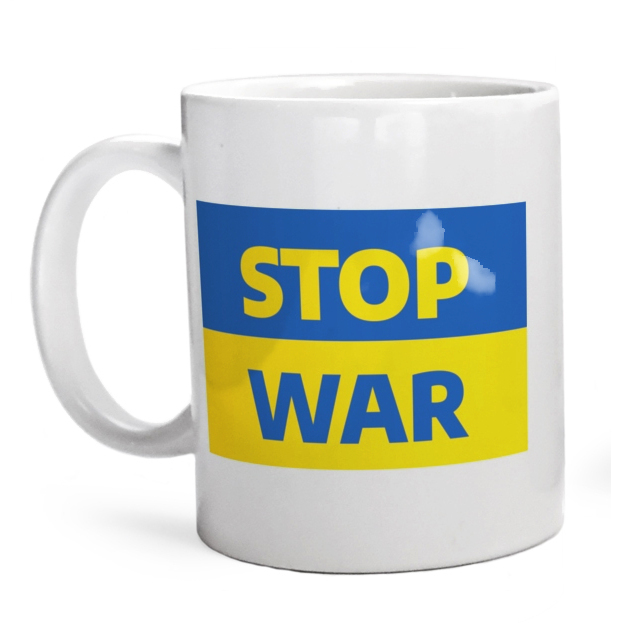 Stop War Ukraina - Kubek Biały