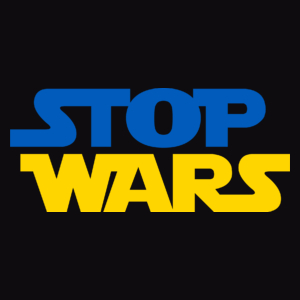 Stop Wars War Wojna - Męska Koszulka Czarna