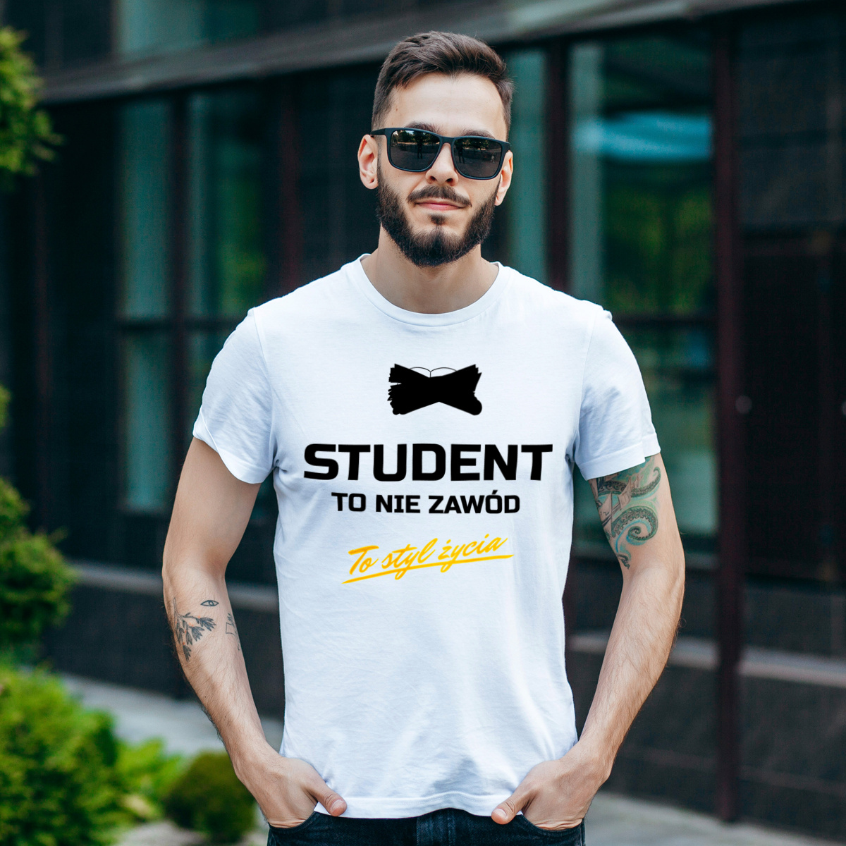 Student To Nie Zawód - To Styl Życia - Męska Koszulka Biała
