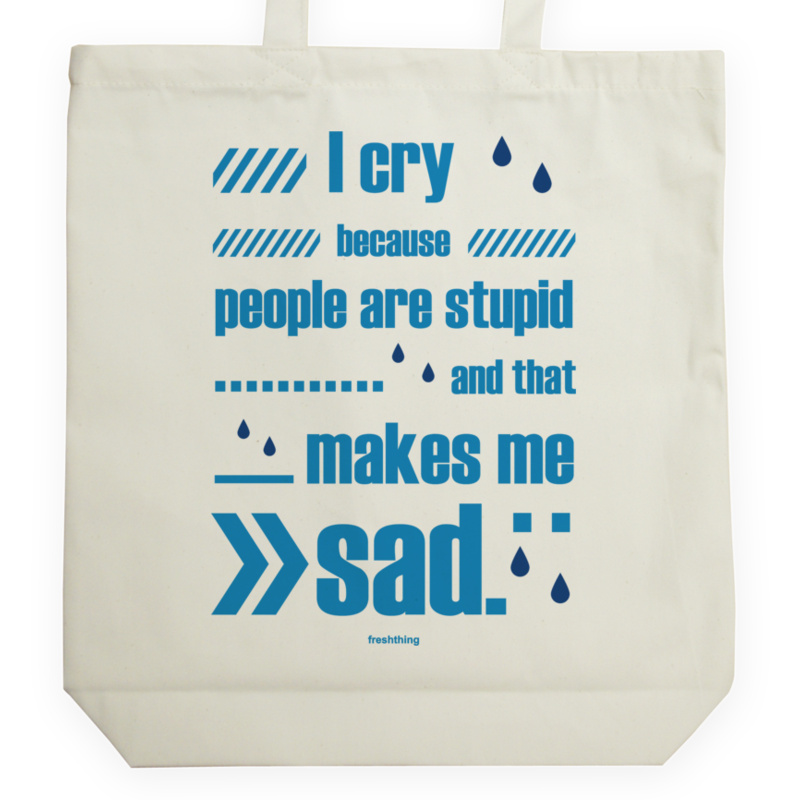 Stupid People Sad T-shirt - Torba Na Zakupy Natural