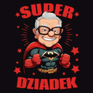 Super Bohater Dziadek - Męska Bluza z kapturem Czarna