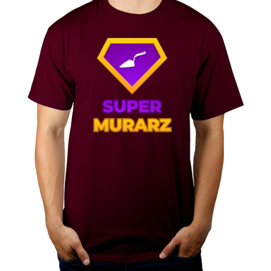 Super Murarz - Męska Koszulka Burgundowa