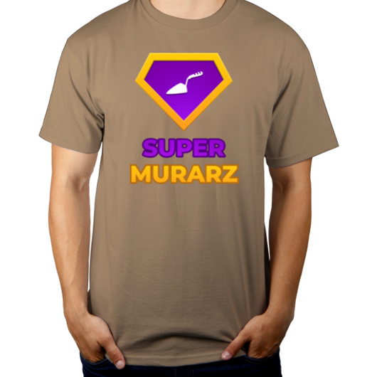 Super Murarz - Męska Koszulka Jasno Szara