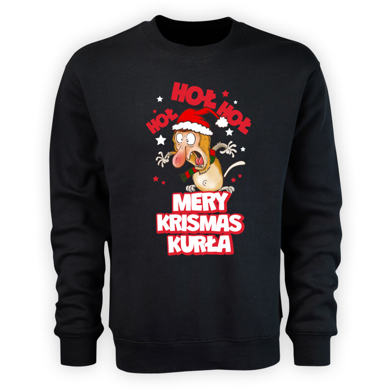 Świąteczny Nosacz Mery Krismas - Męska Bluza Czarna