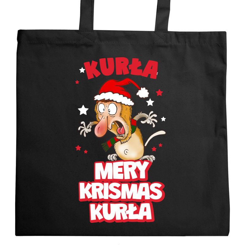 Świąteczny Nosacz Mery Krismas - Torba Na Zakupy Czarna