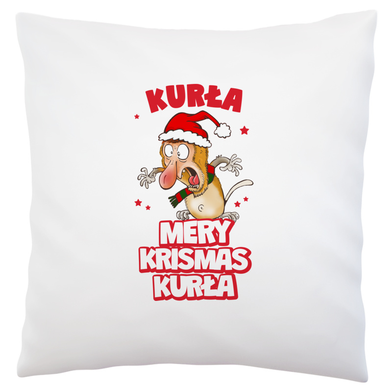 Świąteczny Nosacz Mery Krismas - Poduszka Biała