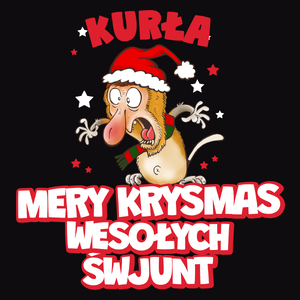 Świąteczny Nosacz Mery Krysmas Wesołych - Męska Bluza Czarna