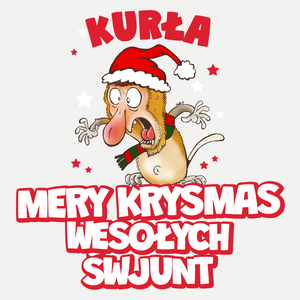 Świąteczny Nosacz Mery Krysmas Wesołych - Damska Koszulka Biała