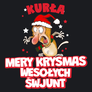 Świąteczny Nosacz Mery Krysmas Wesołych - Damska Koszulka Czarna