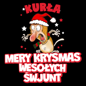 Świąteczny Nosacz Mery Krysmas Wesołych - Torba Na Zakupy Czarna