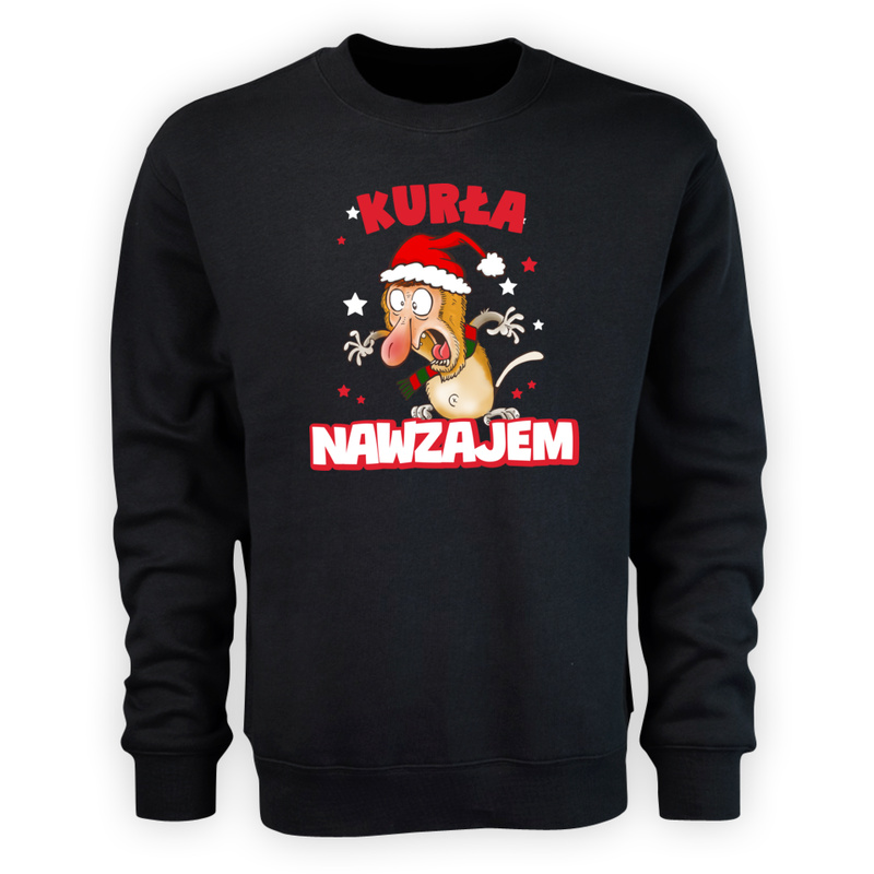 Świąteczny Nosacz Nawzajem - Męska Bluza Czarna