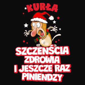 Świąteczny Nosacz Szczenścia Zdrowia - Męska Bluza Czarna