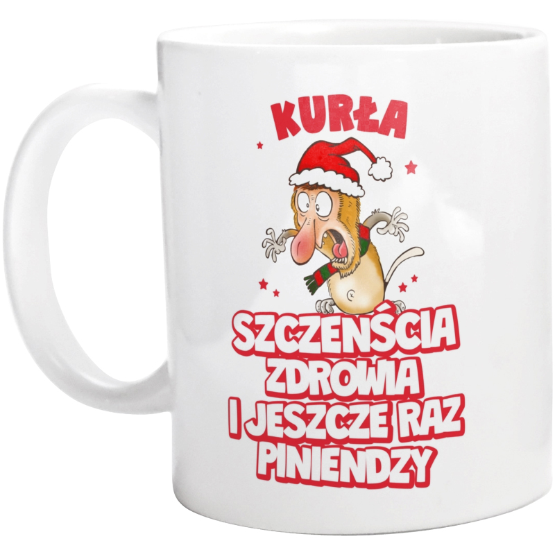 Świąteczny Nosacz Szczenścia Zdrowia - Kubek Biały