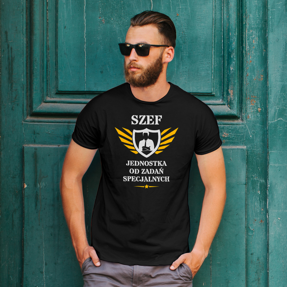 Szef Jednostka Od Zadań Specjalnych - Męska Koszulka Czarna
