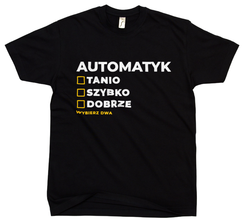 Szybko Tanio Dobrze Automatyk - Męska Koszulka Czarna