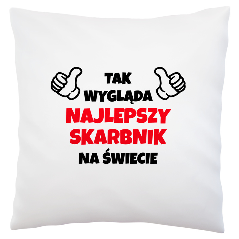 Tak Wygląda Najlepszy Skarbnik Na Świecie - Poduszka Biała