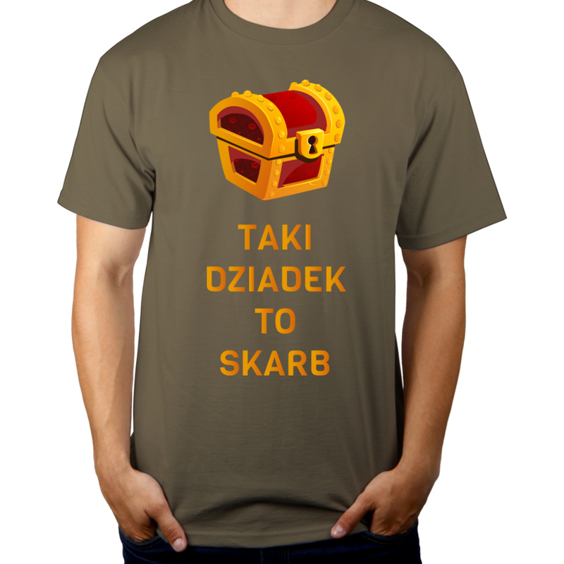 Taki Dziadek To Skarb - Męska Koszulka Khaki