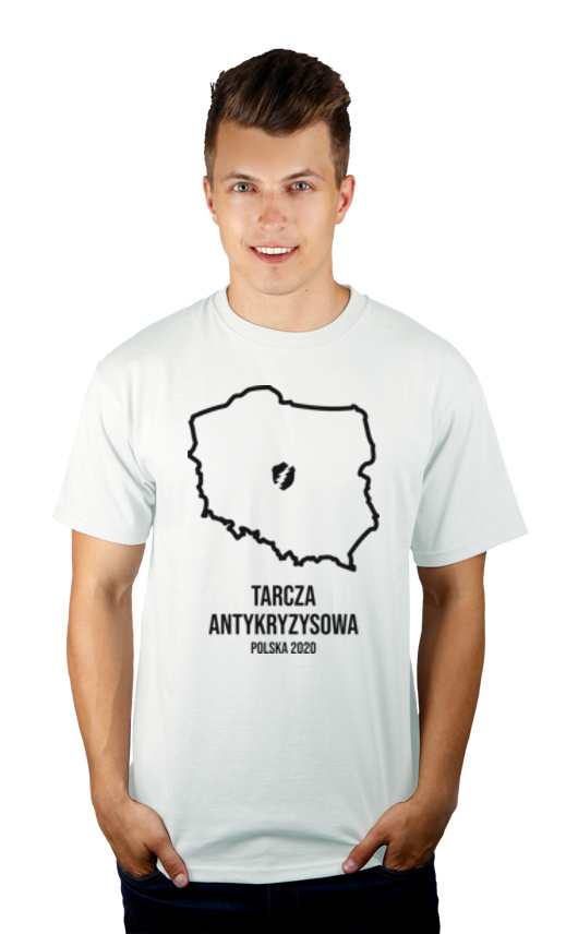 Tarcza Antykryzysowa 2020 - Męska Koszulka Biała