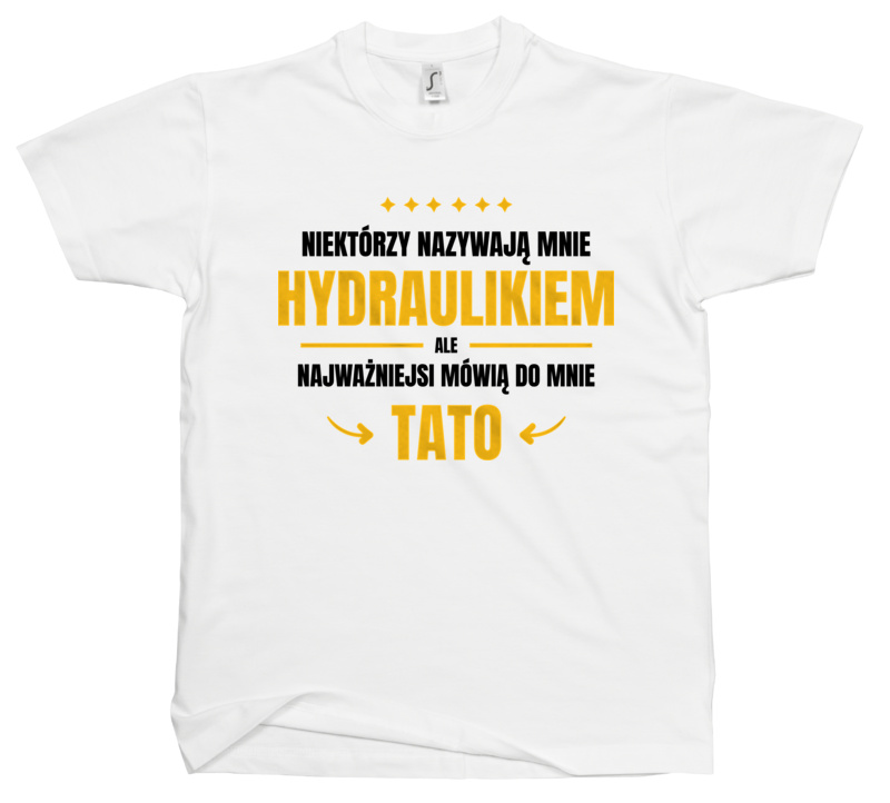 Tata Hydraulik - Męska Koszulka Biała