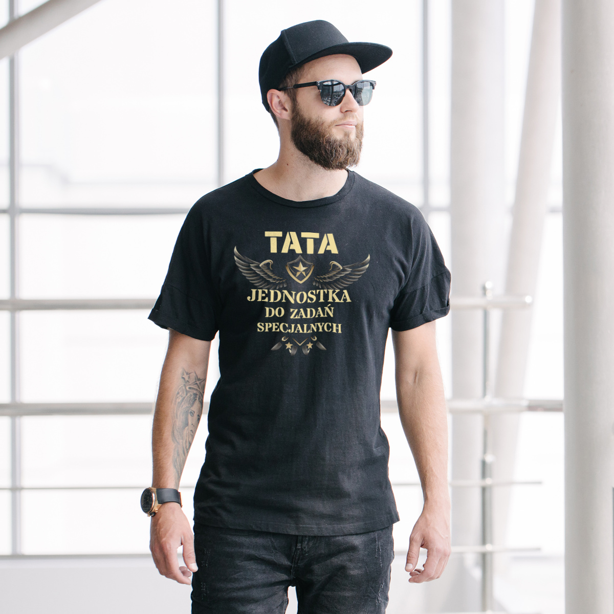 Tata Jednostka Do Zadań Specjalnych - Męska Koszulka Czarna