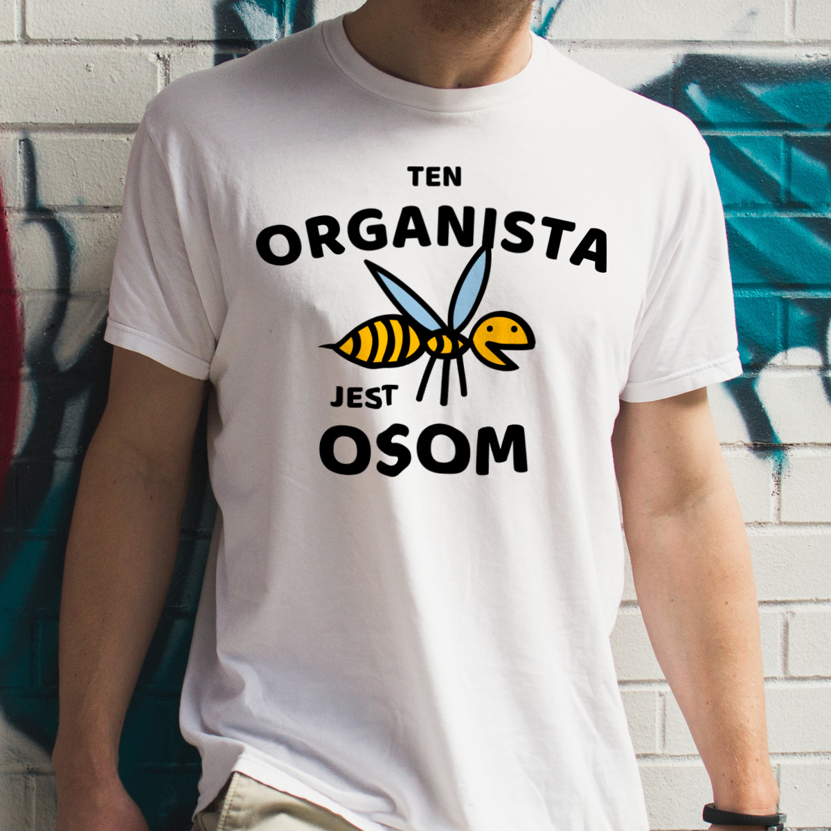 Ten Organista Jest Osom Awesome - Męska Koszulka Biała