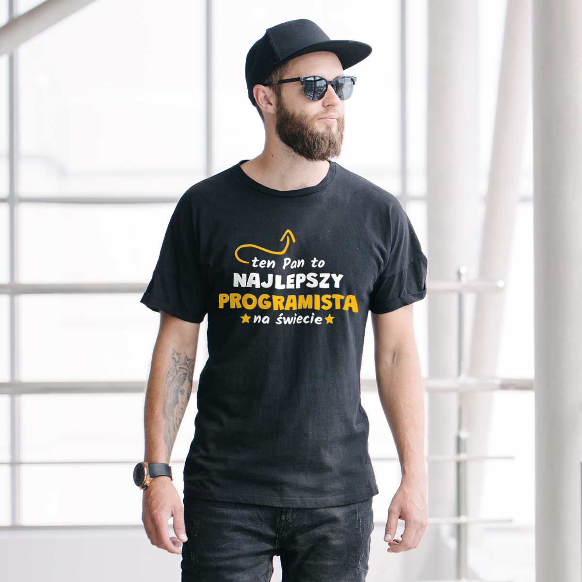 Ten Pan To Najlepszy Programista Na Świecie - Męska Koszulka Czarna