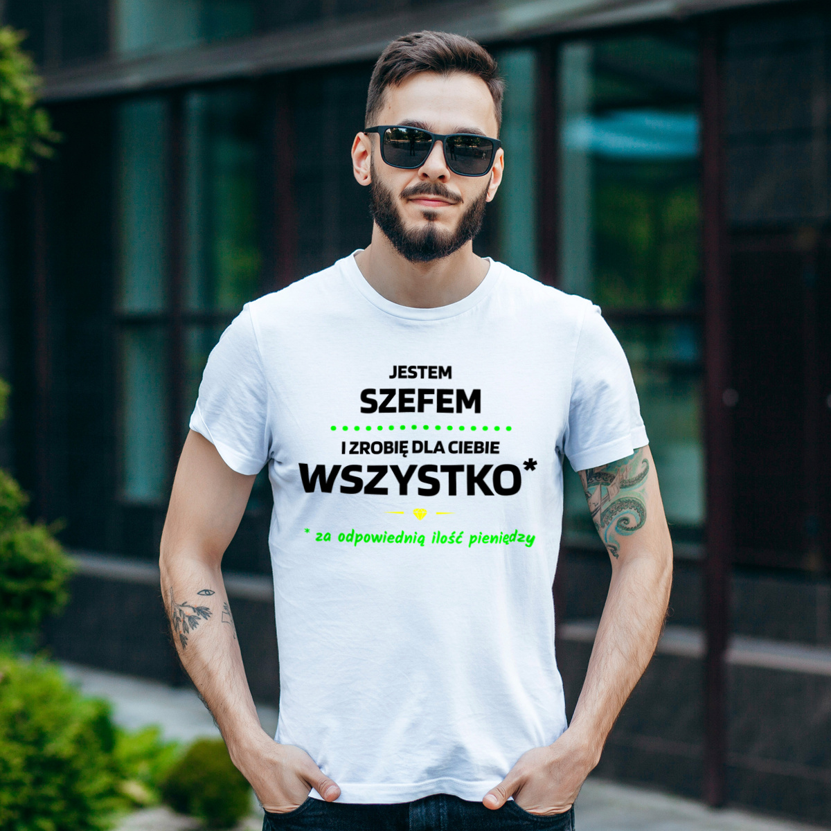 Ten Szef Zrobi Dla Ciebie Wszystko - Męska Koszulka Biała