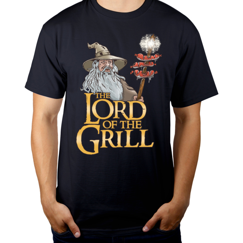 The Lord Of The Grill - Męska Koszulka Ciemnogranatowa