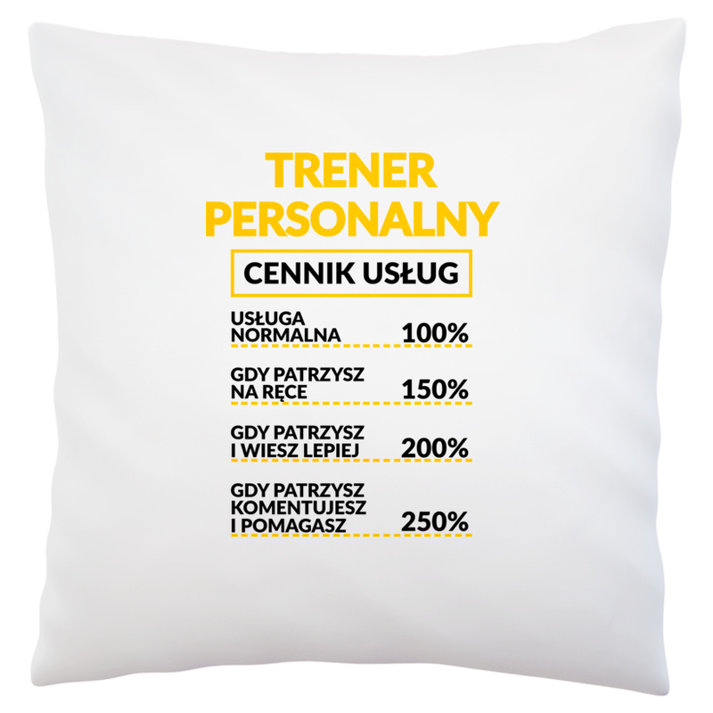 Trener Personalny - Cennik Usług - Poduszka Biała