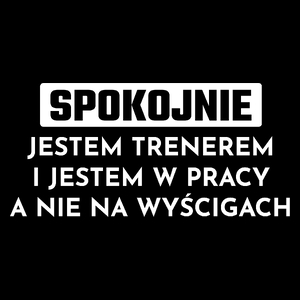 Trener W Pracy A Nie Na Wyścigach - Torba Na Zakupy Czarna