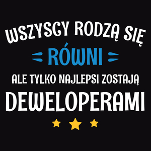 Tylko Najlepsi Zostają Deweloperami - Męska Koszulka Czarna