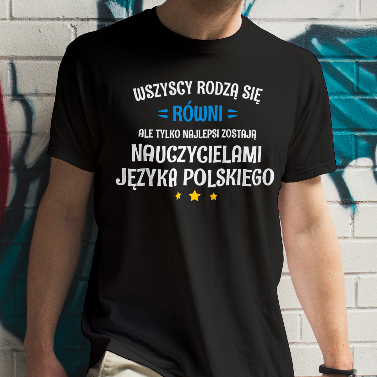 Tylko Najlepsi Zostają Nauczycielami Języka Polskiego - Męska Koszulka Czarna