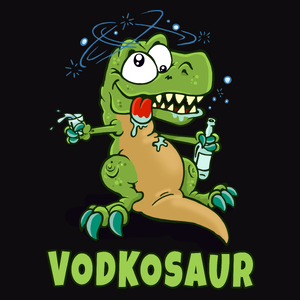 Vodkosaur Wódka Dinozaur - Męska Koszulka Czarna