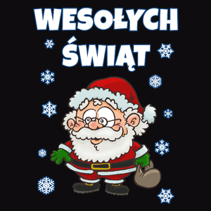 Wesołych Świąt Mikołaj - Męska Koszulka Czarna