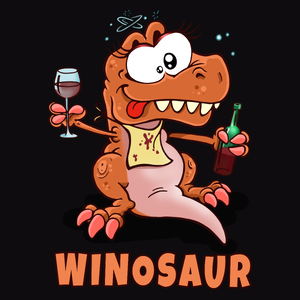 Winosaur Wino Dinozaur - Męska Bluza z kapturem Czarna