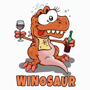 Winosaur Wino Dinozaur - Poduszka Biała