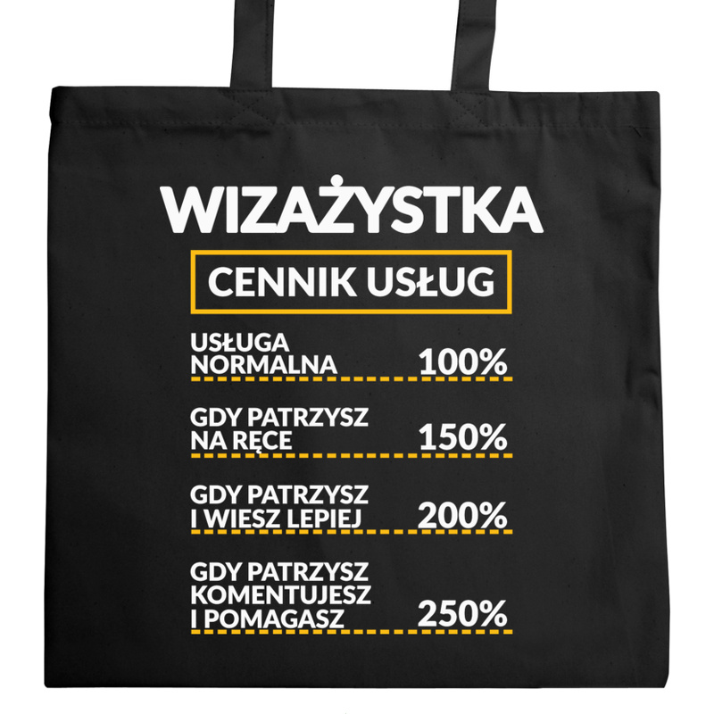 Wizażystka - Cennik Usług - Torba Na Zakupy Czarna