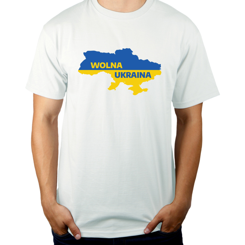 Wolna Ukraina - Męska Koszulka Biała