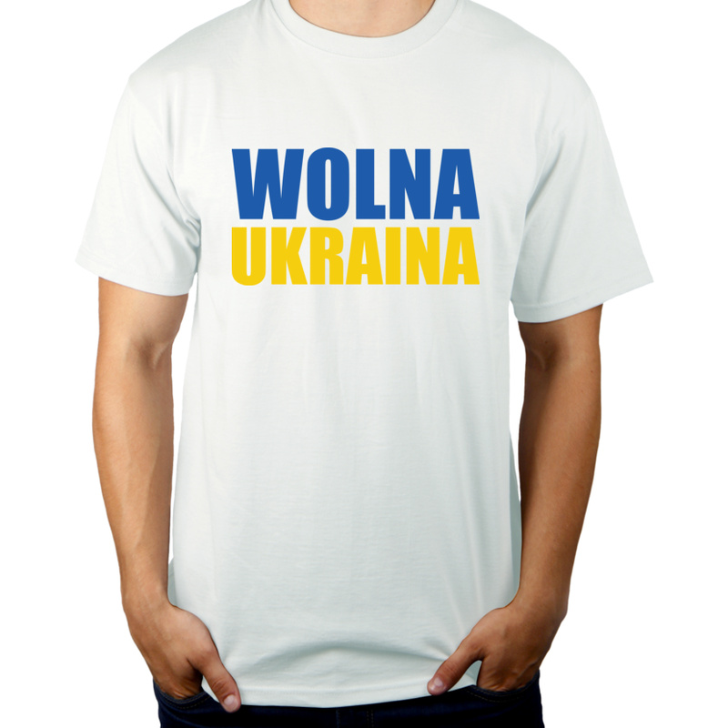 Wolna Ukraina - Męska Koszulka Biała