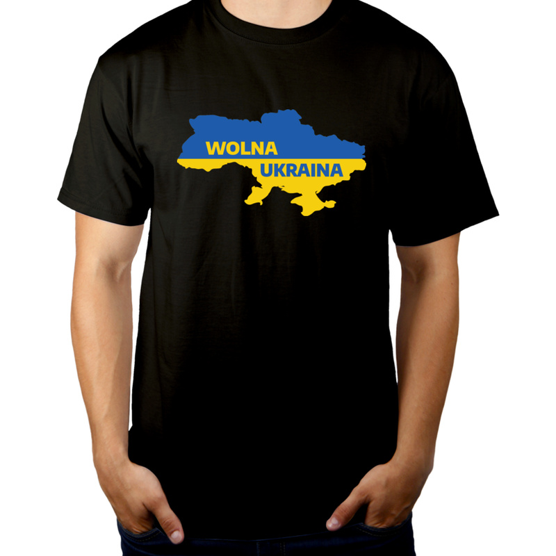 Wolna Ukraina - Męska Koszulka Czarna