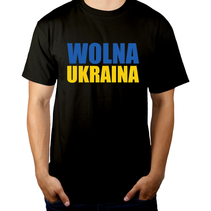 Wolna Ukraina - Męska Koszulka Czarna