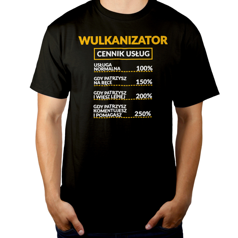 Wulkanizator - Cennik Usług - Męska Koszulka Czarna