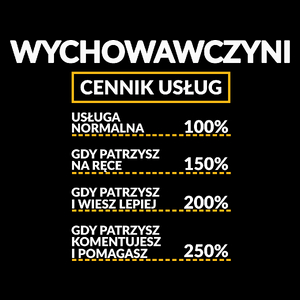 Wychowawczyni - Cennik Usług - Torba Na Zakupy Czarna