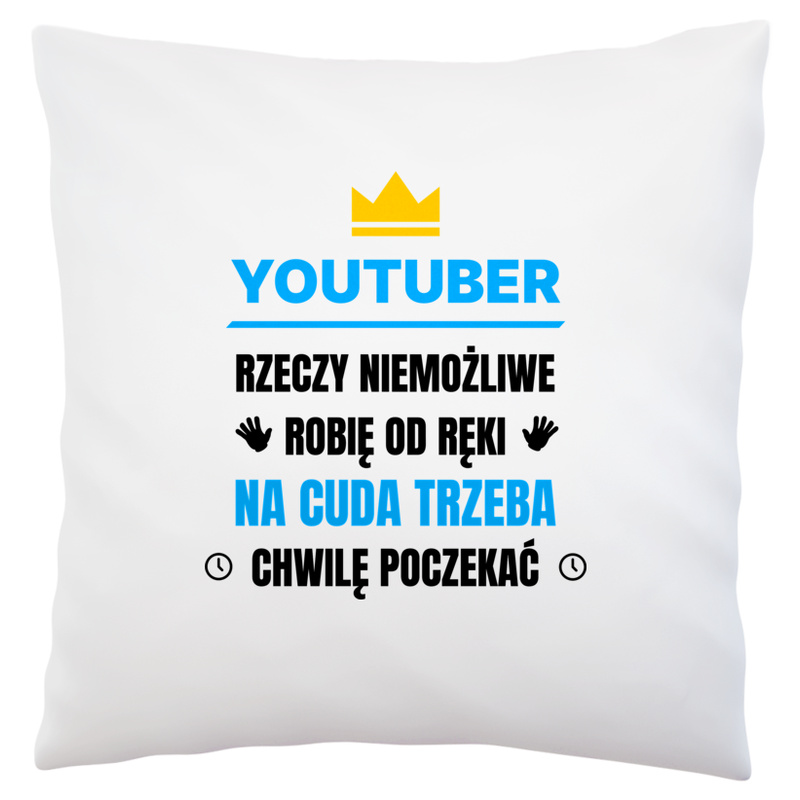 Youtuber Rzeczy Niemożliwe Robię Od Ręki - Poduszka Biała