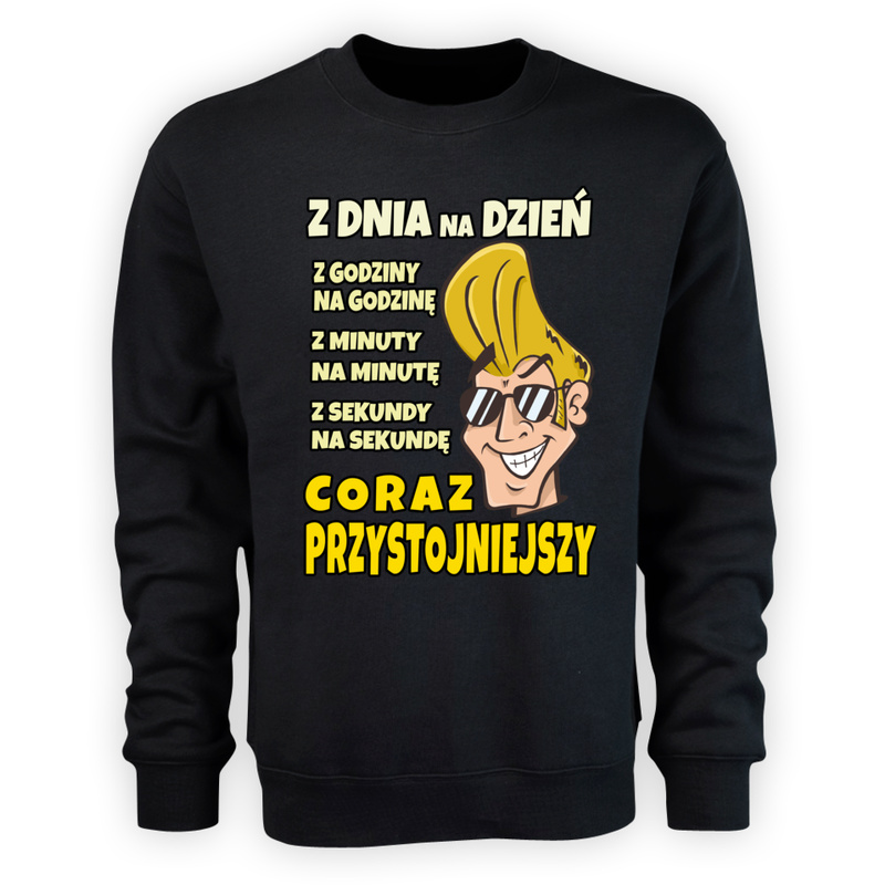 Z Dnia na Dzień Coraz Przystojniejszy - Męska Bluza Czarna