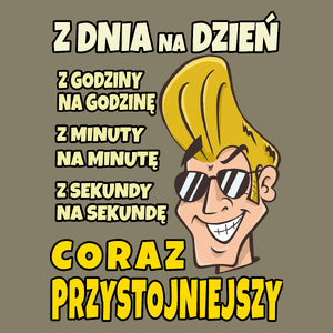 Z Dnia na Dzień Coraz Przystojniejszy - Męska Koszulka Jasno Szara