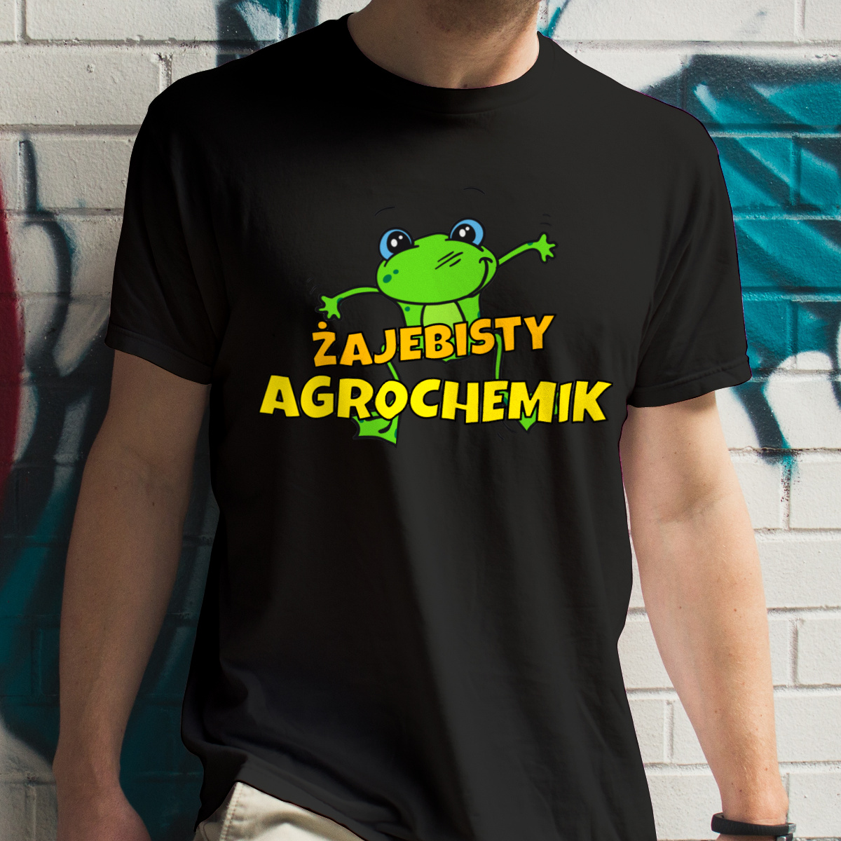 Żajebisty Agrochemik - Męska Koszulka Czarna