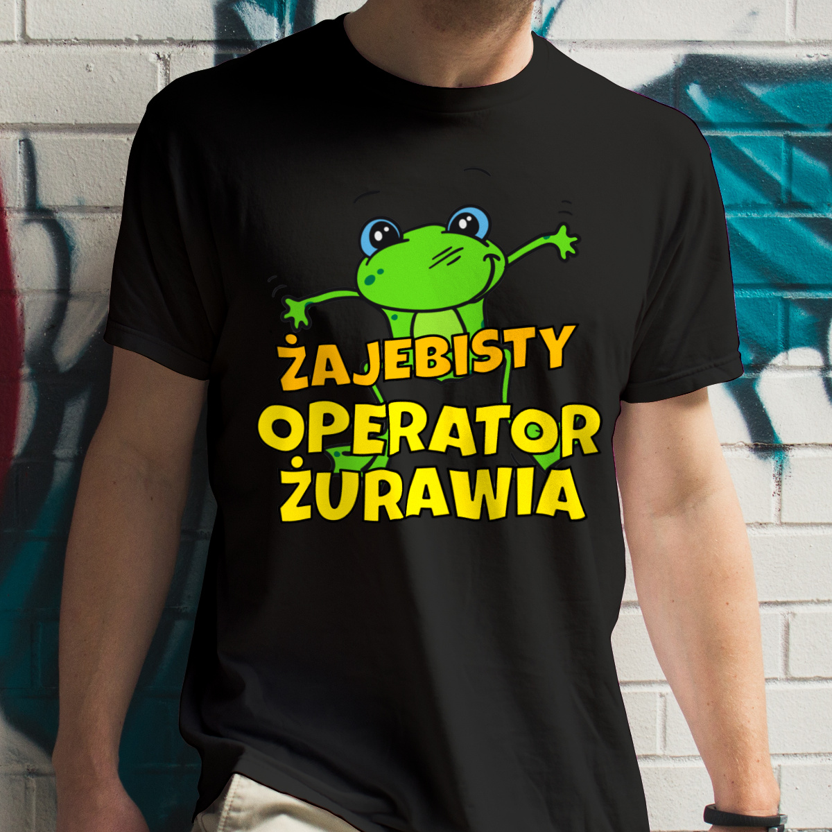 Żajebisty Operator Żurawia - Męska Koszulka Czarna