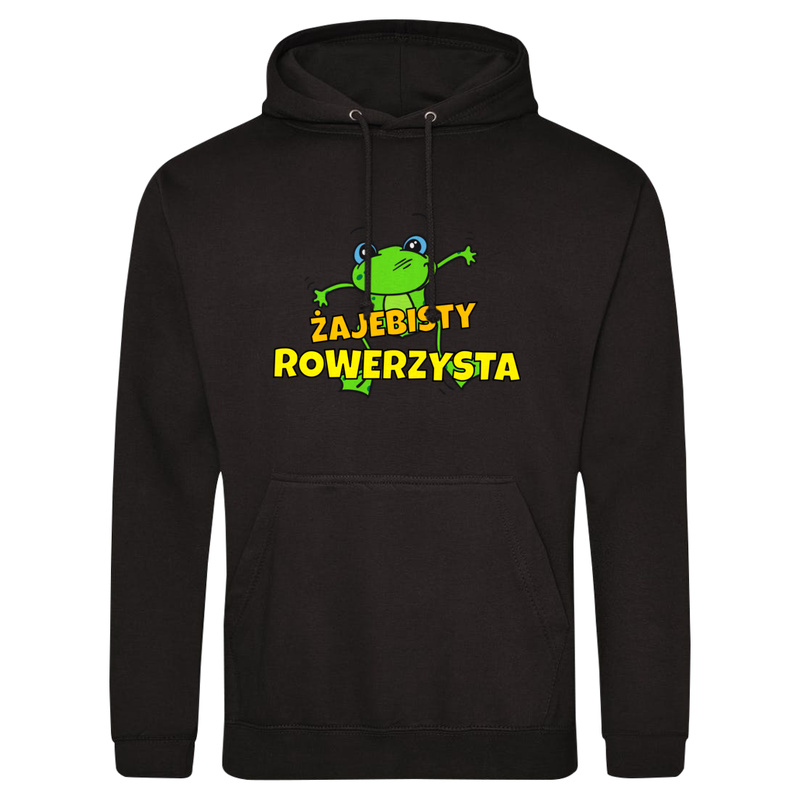 Żajebisty Rowerzysta - Męska Bluza z kapturem Czarna